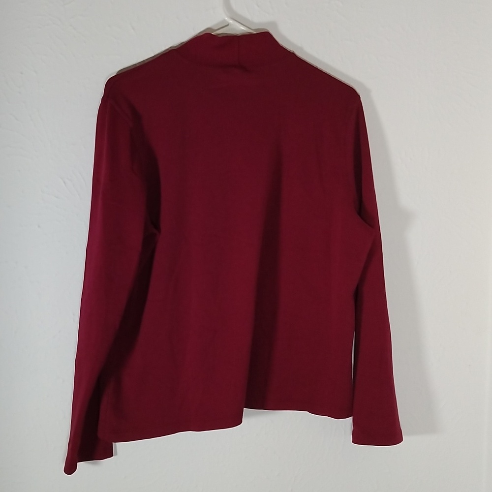 White Stag Mock Turtle Neck Long Sleeve Maroon Top Size XL - Picture 4 of 6